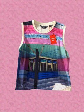 SUPER DRY Drive In Crew Neck Tank Top Size US 10 NEW NWT